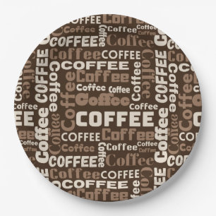 Plato De Papel Patrón de tipografía de café vintage (1)