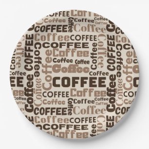 Plato De Papel Patrón de tipografía de café vintage (2)