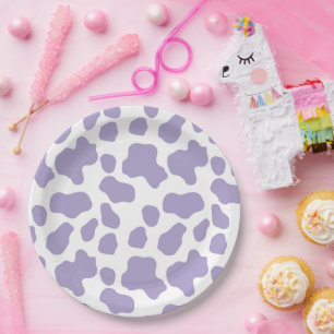 Plato De Papel Patrón de vaca occidental