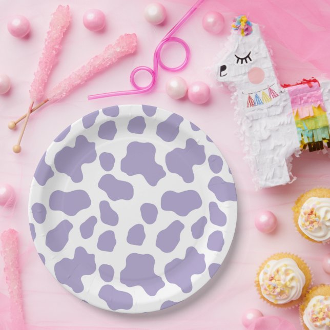 Plato De Papel Patrón de vaca occidental (Fiesta)