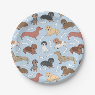 Plato De Papel patrón de variedad dachshund