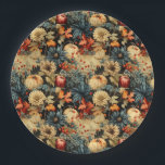 Plato De Papel Patrón de vintage del Día de Acción de Gracias Flo<br><div class="desc">Este plato de papel es una armoniosa mezcla de botánicos vintage y el encanto caprichoso de los patrones de calabaza. Trae la belleza del mundo natural a sus dedos,  creando una sinfonía visual. ¡Elige los tuyos!</div>