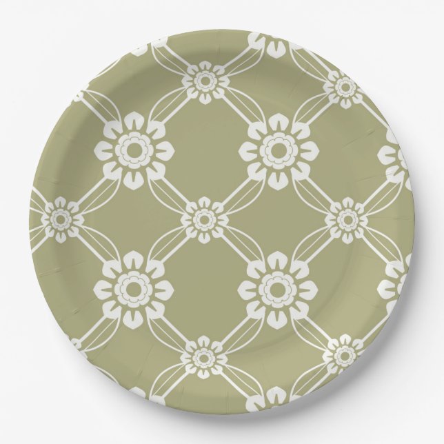 Plato De Papel Patrón de Vintage elegante (Anverso)