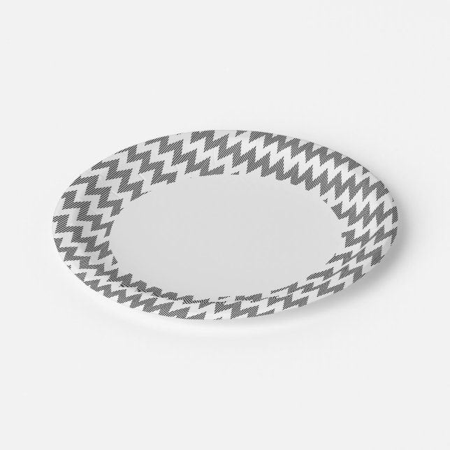 Plato De Papel Patrón de zigzag geométrico (Angular)