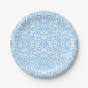 Plato De Papel Patrón decorativo de azulejo italiano mediterráneo