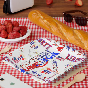 Plato De Papel Patrón del Día de la Independencia