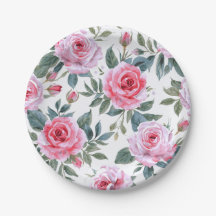 Patrón Elegante de Acuarela de Rosa Rosa