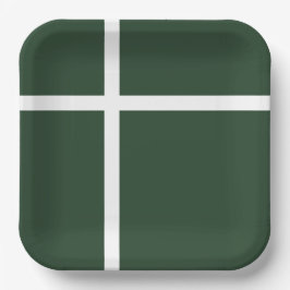 Plato De Papel Patrón elegante de rayas verdes y blancas