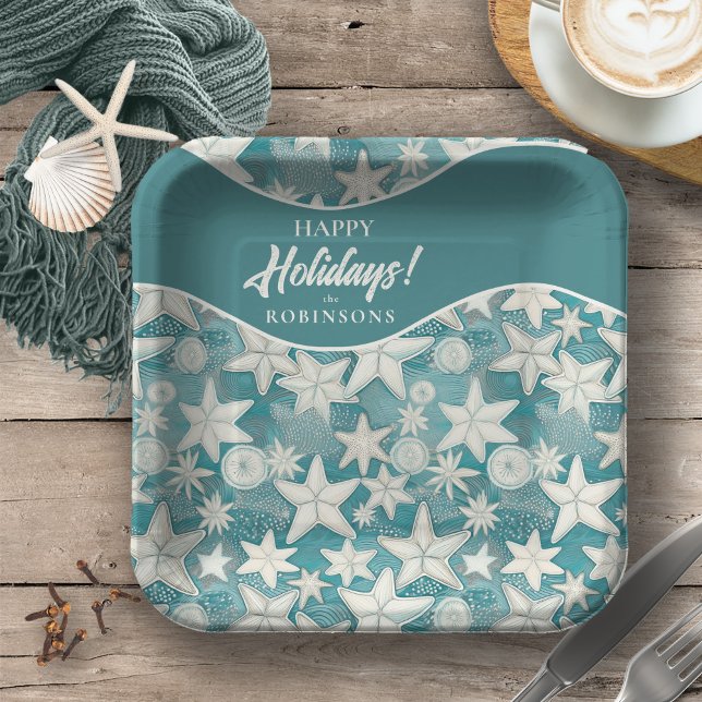 Plato De Papel Patrón estilizado de Starfish & Sand Dollars#25 ID (Subido por el creador)