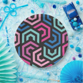 Plato De Papel Patrón Estilo Moderno - Moda Color geométrico