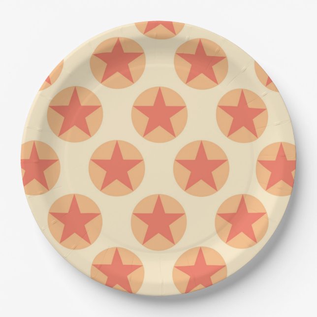 Plato De Papel Patrón Estrella Roja de un almacenista (Anverso)