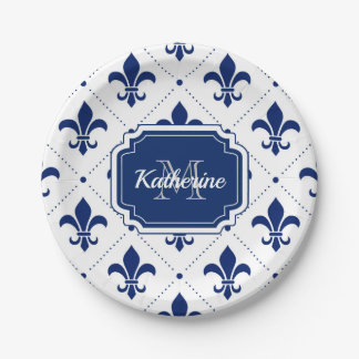 Plato De Papel Patrón Fleur-de-lis