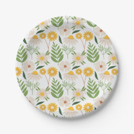 Plato De Papel Patrón floral