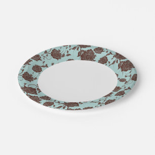 Plato De Papel Patrón floral 13