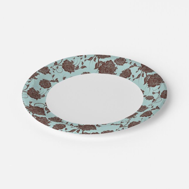 Plato De Papel Patrón floral 13 (Angular)