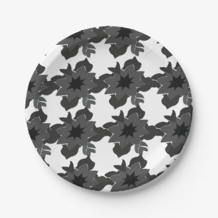 Plato De Papel Patrón floral abstracto decorativo minimalista