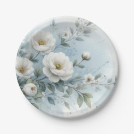 Plato De Papel patrón floral boda