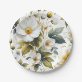 Plato De Papel Patrón floral boda Placas de papel
