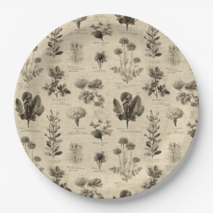 Plato De Papel Patrón floral botánico vintage (11)