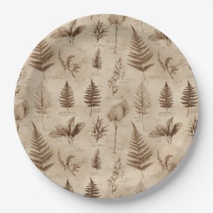 Plato De Papel Patrón floral botánico vintage (7)