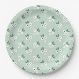 Plato De Papel Patrón Floral Campestre Adorable
