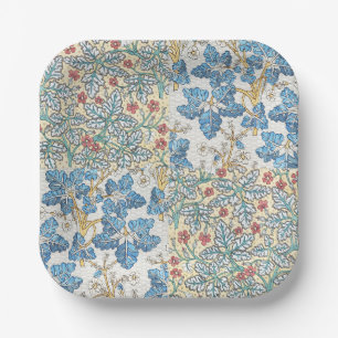 Plato De Papel Patrón Floral de Geranio Silvestre Art Nouveau Ant