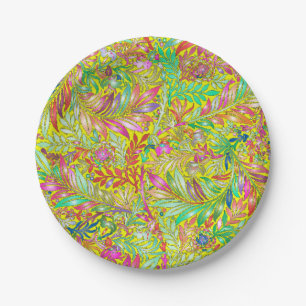 Plato De Papel patrón floral decorativo