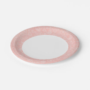 Plato De Papel Patrón floral decorativo