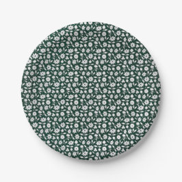 Plato De Papel Patrón floral denso decorativo vintage