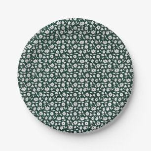 Plato De Papel Patrón floral denso decorativo vintage