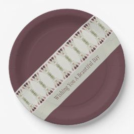 Plato De Papel Patrón Floral En colores apagados