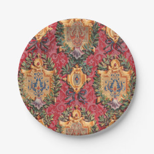 Plato De Papel Patrón floral francés decorativo antiguo