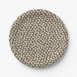 Plato De Papel Patrón floral japonés retro decorativo