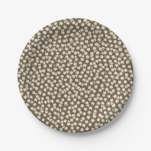 Plato De Papel Patrón floral japonés retro decorativo