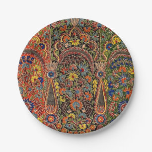 Plato De Papel Patrón floral multicolor vintage