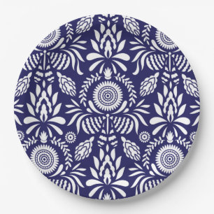 Plato De Papel Patrón floral y glamoroso sin foco, tan lindo