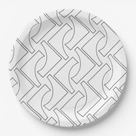 Plato De Papel Patrón geométrico moderno de moda