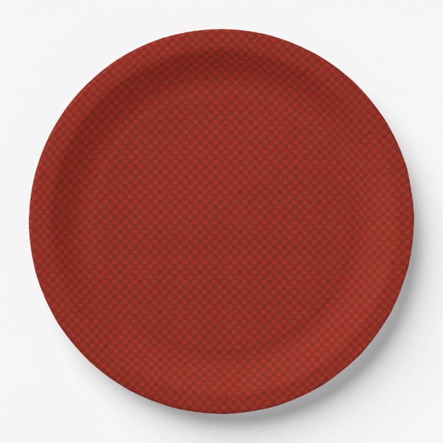 Plato De Papel Patrón geométrico rojo pequeño (Anverso)