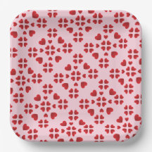 Patrón gráfico de corazones rojos planos Cumpleaño