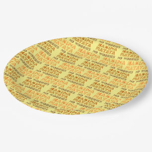Plato De Papel Patrón Hakuna Matata, sin preocupaciones en papel 