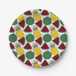 Plato De Papel Patrón ininterrumpido de frutas Patrón de superf