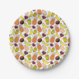 Plato De Papel Patrón ininterrumpido de frutas Patrón de superf