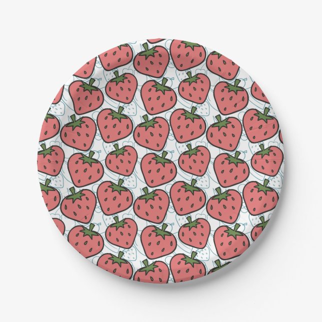 Plato De Papel Patrón ininterrumpido de frutas | Patrón de superf (Anverso)