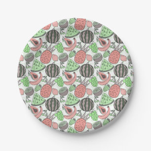 Plato De Papel Patrón ininterrumpido de frutas Patrón de superf