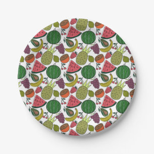 Plato De Papel Patrón ininterrumpido de frutas   Patrón de superf