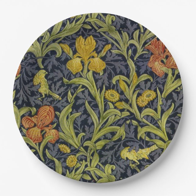 Plato De Papel Patrón Iris (de William Morris) (Anverso)