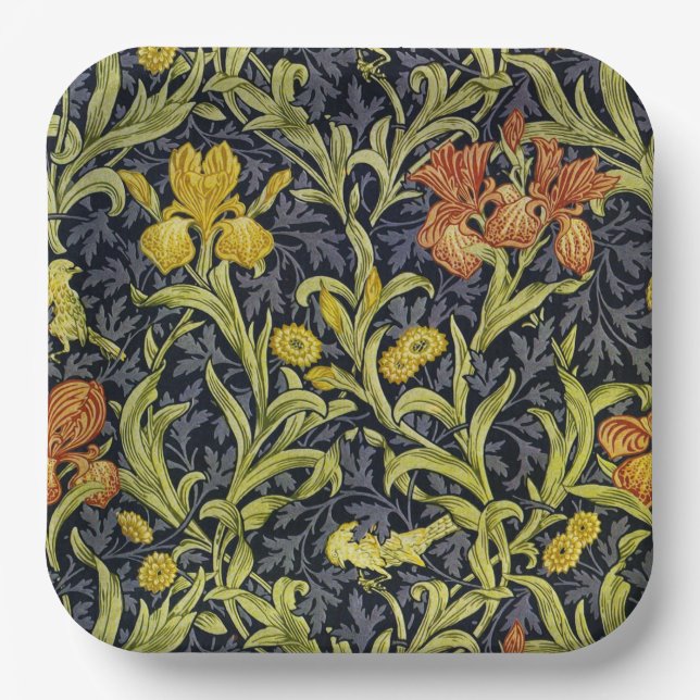 Plato De Papel Patrón Iris William Morris  (Anverso)