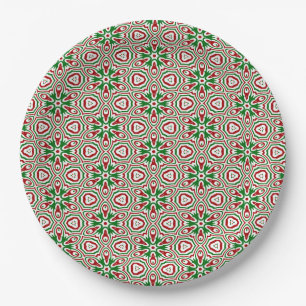 Plato De Papel Patrón Kaleidoscope navidades