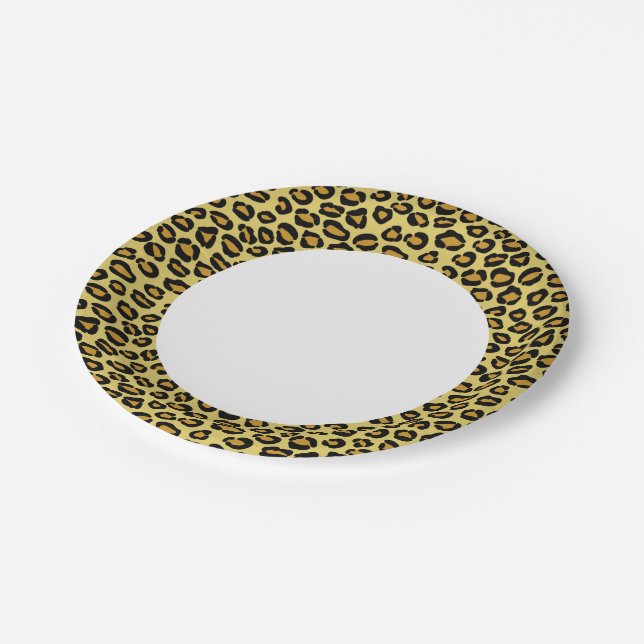 Plato De Papel Patrón leopardo (Angular)