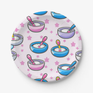 Plato De Papel patrón lindo bebé de bebé bebé bebé ducha